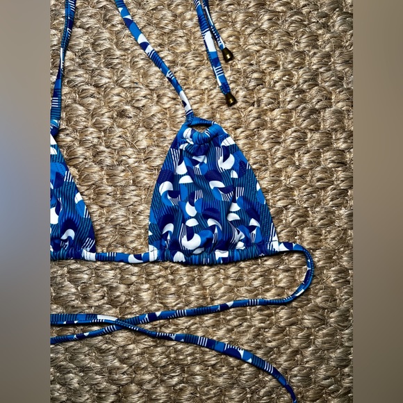 Blue geometric print bikini set with two bottoms, S AND XS, Thorsun - Picture 15 of 15